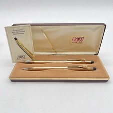 Vintage NOS Cross 10K Gold-Filled Pen & Pencil Set AT&T Corporate Logo Box picture