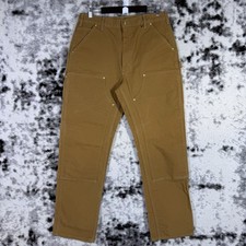 Carhartt Double Knee Pants Mens Size 36x34 Brown B01-BRN y2k Streetwear USA picture