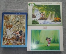 OOP Lot Of 3 Tenyo Disney Mickey Mouse 300 Piece Jigsaw Puzzles HTF picture