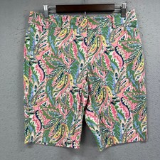 Talbots Perfect Short Womens 6 Pink Paisley Resort Boho Preppy Summer Casual picture