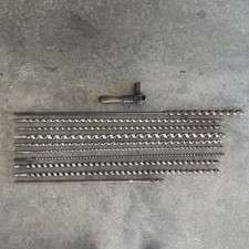VTG Drill Bit Lot Ratcheting Tool Antique Wood Forest City Bit Tool Long 10 Pcs picture