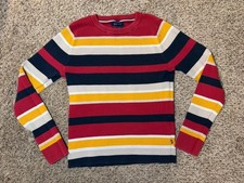 Tommy Hilfiger Multicolor Striped Ribbed Cotton Sweater Size M picture