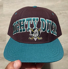 NWT 90s Starter Anaheim Mighty Ducks Snapback Cap Hat Purple Teal  picture