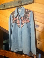 Roper - Light blue floral panel button-up shirt picture
