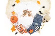 Skeleton Hands Coffee Shirt, Halloween Skeleton Hand Shirt, Fall Halloween Gifts picture