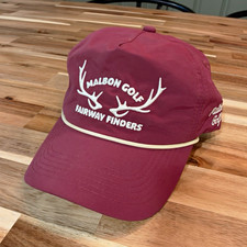 Malbon Golf Fairway Finders Rope Hat Adjustable Maroon picture