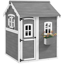 Playhouse for Kids Outdoor with Floor for 3-8 Years Old, Gray picture