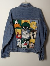 GRAIL Vtg 1995 Warner Bros Studio Store Looney Tunes Denim Jacket L Archival picture