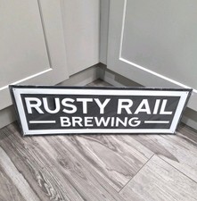 New Rusty Rail Brewing Company Tin Sign Metal Beer Tacker Bar Decor Locomotive  picture