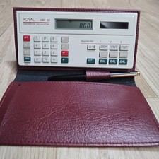Vintage Royal CBC 95 Checkbook Calculator and Checkbook Holder Leatherette picture