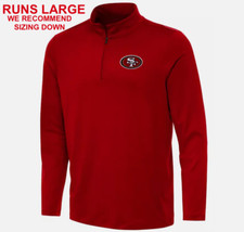 Official NFL San Francisco 49ers Red Sweater Long Sleeve Quarter Zip SMALL - 5XL picture
