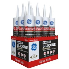 Supreme White Silicone Caulk 10 oz 12 Pack Waterproof Kitchen Bathroom Sealant picture