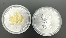 2015 Canadian Maple 🍁 Leaf 1 oz 24k GOLD GILDED On Silver picture