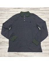Polo Ralph Lauren Men's Large L Classic Fit Long Sleeve Polo Shirt Green Red picture