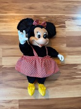 RARE VTG Vintage 1981 Applause Disney Minnie Mouse Plush Doll Vinyl Face Dress picture