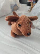 Rare Ty Beanie Babies Weenie The Dachshund Toy 1995 PVC Style 4013  picture