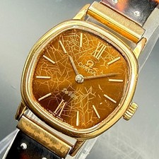 Vtg 1979 OMEGA De Ville Cal.625 511.0559 Roman Brown Manual Women's Watch JAPAN picture