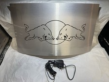 Y2K Polished Aluminum Backlit Red Bull Sign Works Great 20”x12” picture