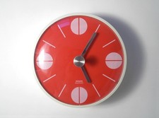 Vintage groovy 1971 KRUPS CHRONO wall CLOCK red with stainless hands picture
