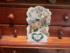 Antique VICTORIAN  happy birthday  Die-cutStand-Up Fold-Out picture