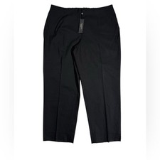 Talbots Woman’s Sz 14W Black Heritage Pants Stretch Waist Cotton Career Work NWT picture