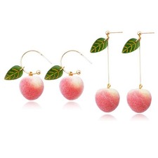 DAMLENG 2 Pairs Cute Creative Super Lightweight Lifelike Pink Peach,Pink picture