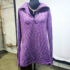 #421 Athleta Purple Space-Dye Half-Zip Pullover Size LT – Long Sleeve Athletic picture