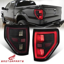 For 2009-2014 Ford F150 LED Tube Brake Lamp Smoke Lens Tail Lights Left & Right picture
