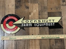 Vintage Style Cockshutt Farm Equipment  Enamel Advertising Porcelain  Sign picture