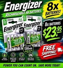 NEW 8x Energizer Rechargeable AA batteries Accu Recharge Extreme NiMH 1300mAh RS picture