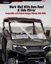 Scratch-Proof Vented Front Windshield Full Window for Polaris Ranger 500 2026+ picture