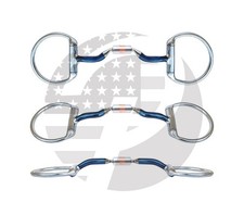 EggButt Ported Mouth Comfort Barrel Blue Alloy Sweet Iron Snaffle Myler Bits picture