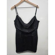 Superdown Black Cowl Neck Shimmer Mini Dress XL Adjustable Straps Night Out picture