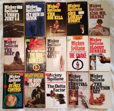 15 Mickey Spillane Books Adult Erotic Action Vintage Pulp Paperbacks 1947-1972 picture