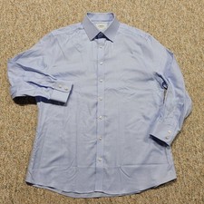Charles Tyrwhitt Dress Shirt Mens 17/33 Blue Non Iron Slim Fit Button Up Preppy picture
