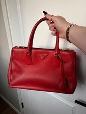 Authentic PRADA Saffiano Lux Galleria Double Zip Tote Fuoco Red picture