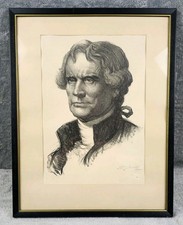 Vintage Thomas Jefferson Framed Art picture
