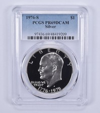 1976-S Eisenhower $1 Silver PR69 DCAM PCGS Blue Label picture
