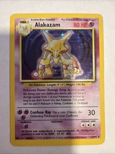 Pokémon TCG Alakazam Base Set Holo Unlimited Rare Card 1/102 1999 Heavy Play HP picture