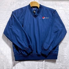 Pepsi by Aramark Mens Large Blue V-Neck Windshirt Pullover Jacket Logo picture