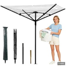 165 Ft Outdoor Umbrella Drying Rack Rotary Retracting Clothesline picture