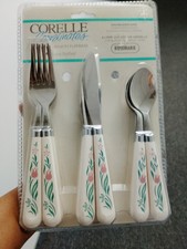VTG Corelle Coordinates 12-piece stainless steel  set floral pattern picture