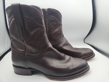 Tecovas The Dean Brown Leather Zip Western Cowboy Roper Boots Men's Size 11.5 picture