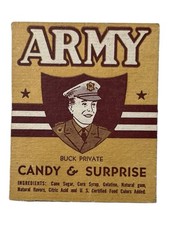 1940's ARMY Candy and Surprise Box Card Buck Private Leader Novelty Candy Co. picture