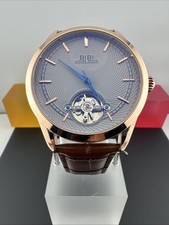 🔥B1135🔥BIBI LUXURY 🔥Rose gold case, grey dial, coffee leather strap Auto picture