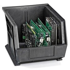 Pack of 6 Plastic Conductive Stackable Bins - 11 X 8 X 7 Inches picture
