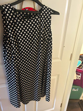 AB Studio XL Regular Black/White Geometric Pencil Dress Knee Sleeveless Round picture