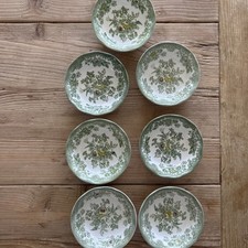 Lot Of 7 Wedgwood Kent Green Multicolor Small Bowls England 5” picture
