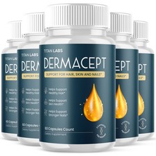 (5 Pack) Dermacept Advanced Healthy Skin Support Supplement Derma Cept 300 Caps picture