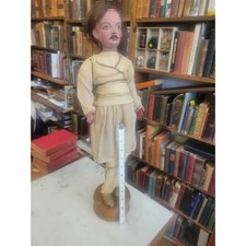 Vintage Indian Doll in Traditional Attire circa 1920s, real hair, 2 feet tall picture